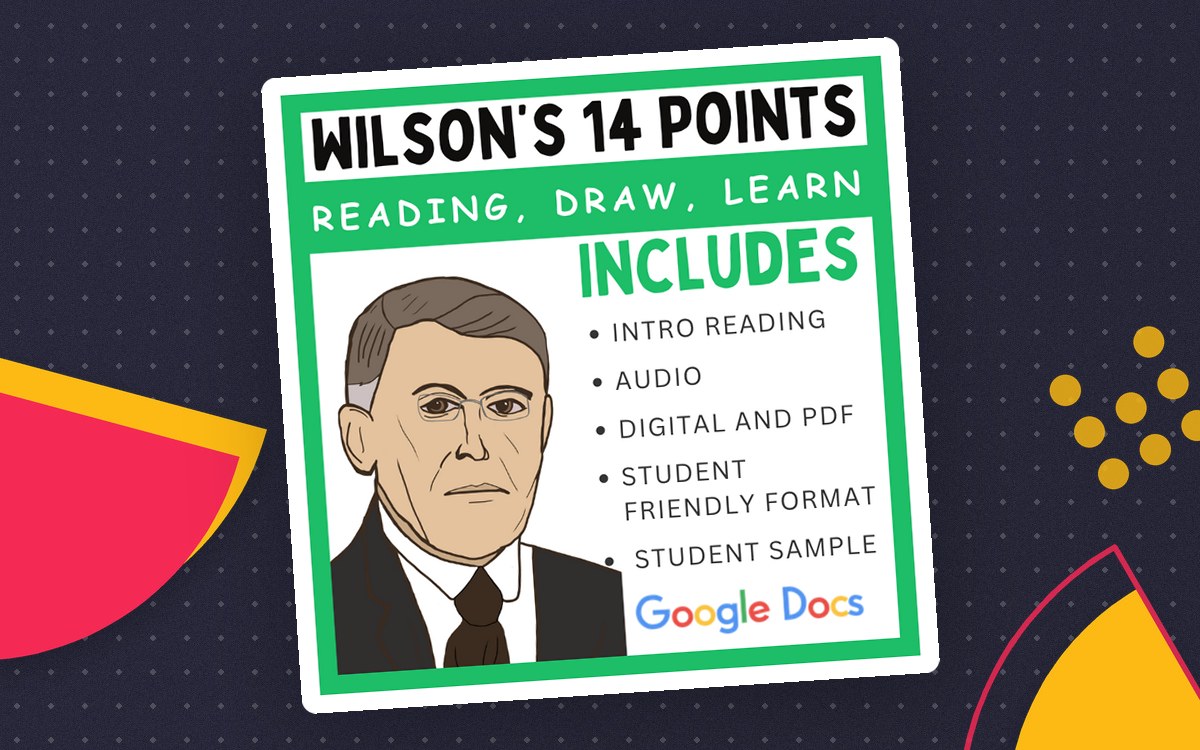 Wilson's 14 Points – Draw and Learn Activity preview: 1-page link/cover sheet