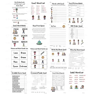 Word Ending Sounds with the Long A Vowel Activity Packet and Worksheets – sample page 2