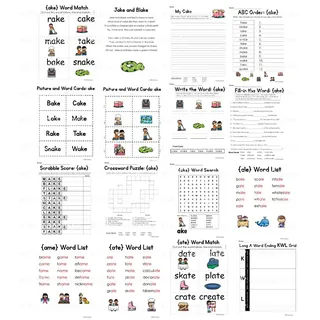 Word Ending Sounds with the Long A Vowel Activity Packet and Worksheets – sample page 4