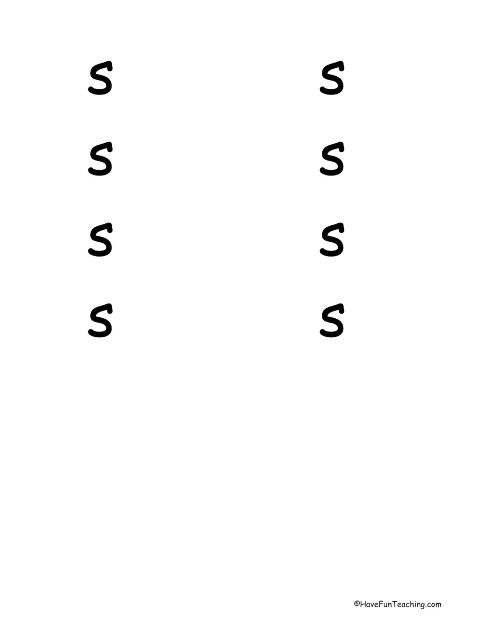 Final eight -s pieces to cut out, completing the red set students lift during the root word game