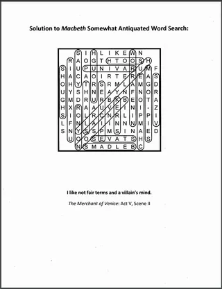 Word Search: Macbeth Somewhat Antiquated – sample page 2