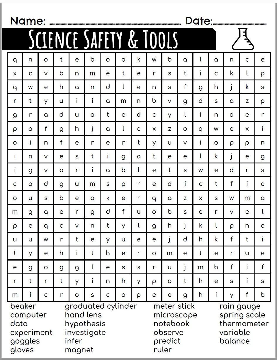 Word Search: Science Safety & Tools – cover