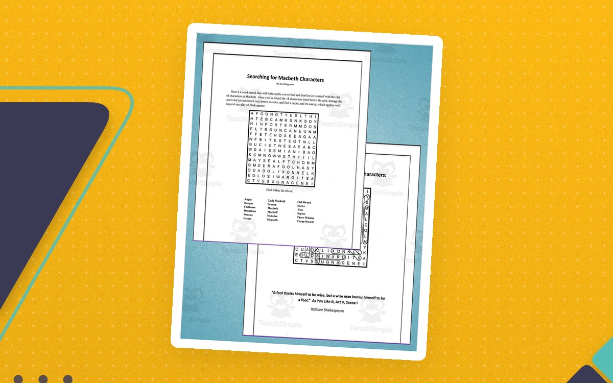 Word Search: Searching for Macbeth Characters preview