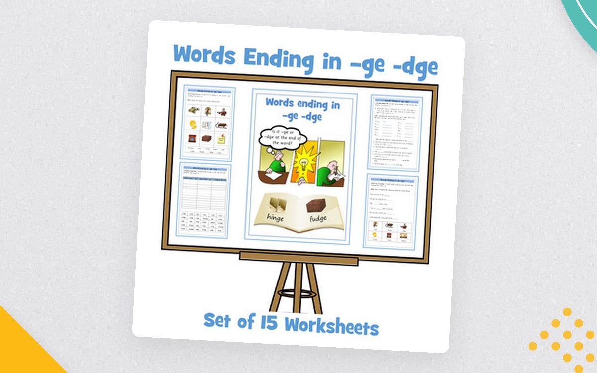 Words Ending in GE / DGE – 15 Differentiated Sheets preview