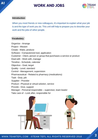 Work and Jobs | Beginner Lesson Plan – sample page 2