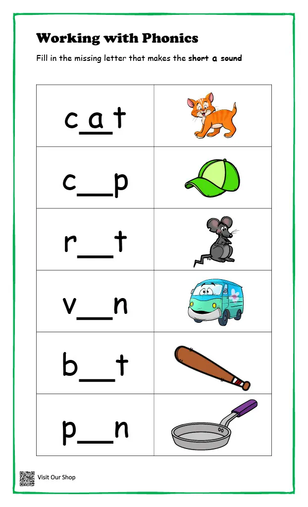 Working with Phonics Worksheet – Letter Sounds for K–2 – cover