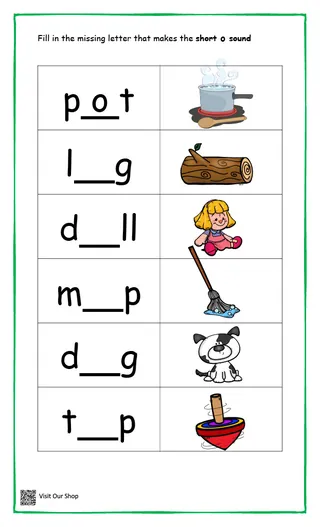 Working with Phonics Worksheet – Letter Sounds for K–2 – sample page 3