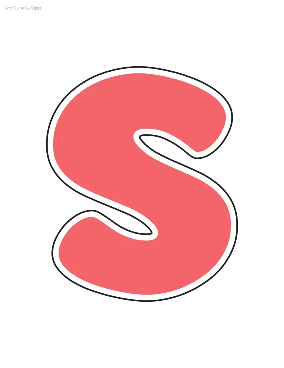 Red letter S for the staff shout out bulletin board display, the fourth of the supplied letter sheets.