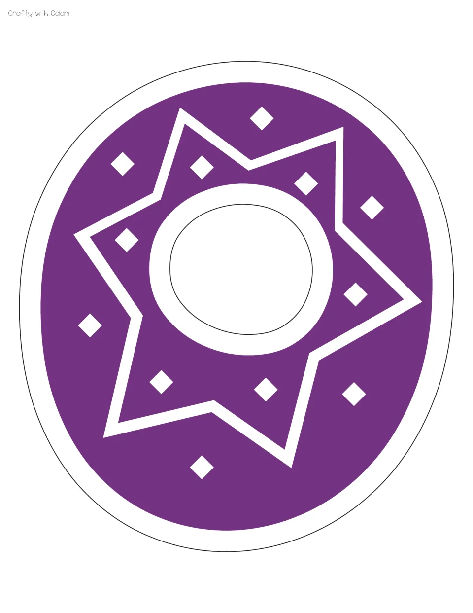 Purple uppercase O, the fourth letter in TACO, for the taco-themed staff appreciation bulletin board display