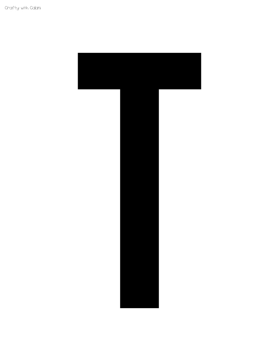 Black uppercase T on the eighth supplied letter sheet for the taco-themed staff appreciation bulletin board