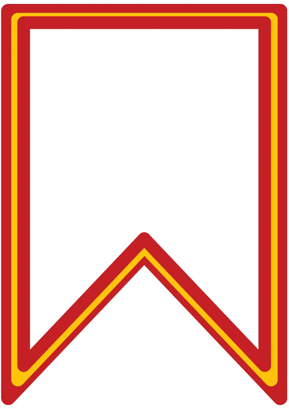Blank pennant with a red and yellow edge, for a space between words or for students to design their own