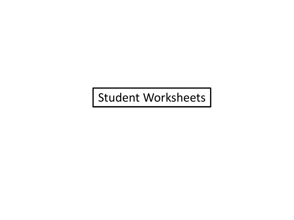 Student Worksheets section divider introducing the Counter-Reformation answer sheet and graphic organizer