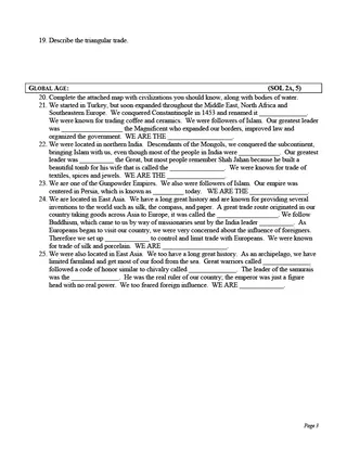 World History II SOL Exam Review – preview 1