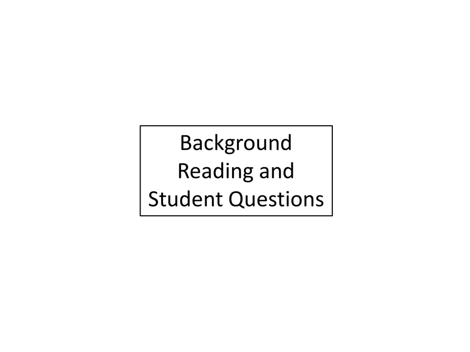 Background Reading and Student Questions section divider introducing the opening reading and its questions