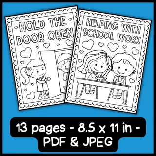 World Kindness Day – Random Acts Coloring Pages – sample page 2