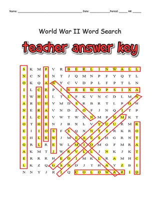 World War II Word Search & Definitions Packet – preview 2