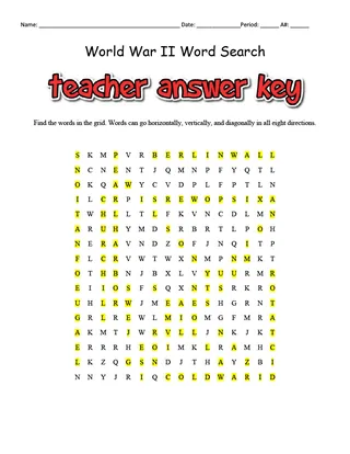 World War II Word Search & Definitions Packet – preview 3