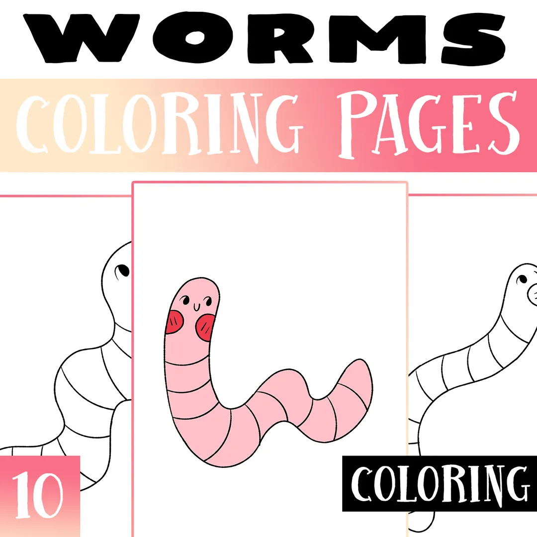 Worm Coloring Pages Worksheet Activity For Morning Work – cover