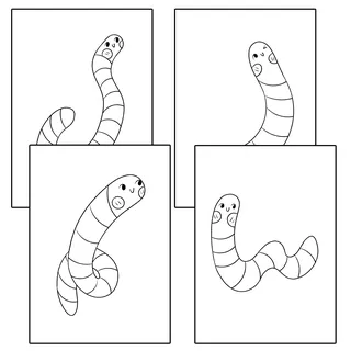 Worm Coloring Pages Worksheet Activity For Morning Work – preview 1