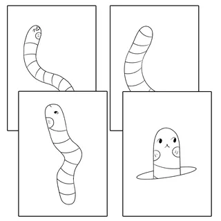 Worm Coloring Pages Worksheet Activity For Morning Work – preview 2