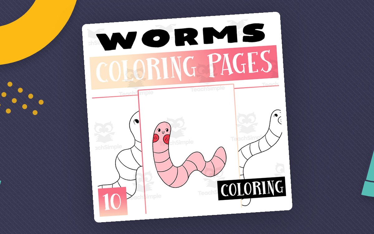 Worm Coloring Pages Worksheet Activity For Morning Work preview