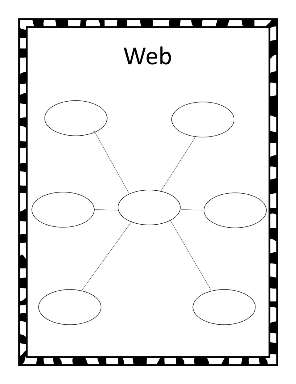 Blank web organizer: students write their opinion topic in the center and six supporting reasons in the outer bubbles