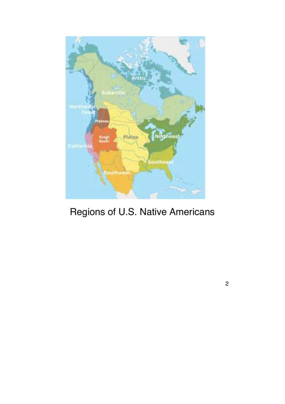 History eBook map page identifying Native American regions, including the Plains, Northeast, and Southwest