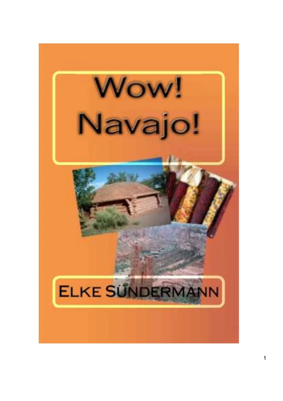 Cover of Wow! Navajo! by Elke Sündermann, with photographs of a hogan, colorful corn, and a canyon