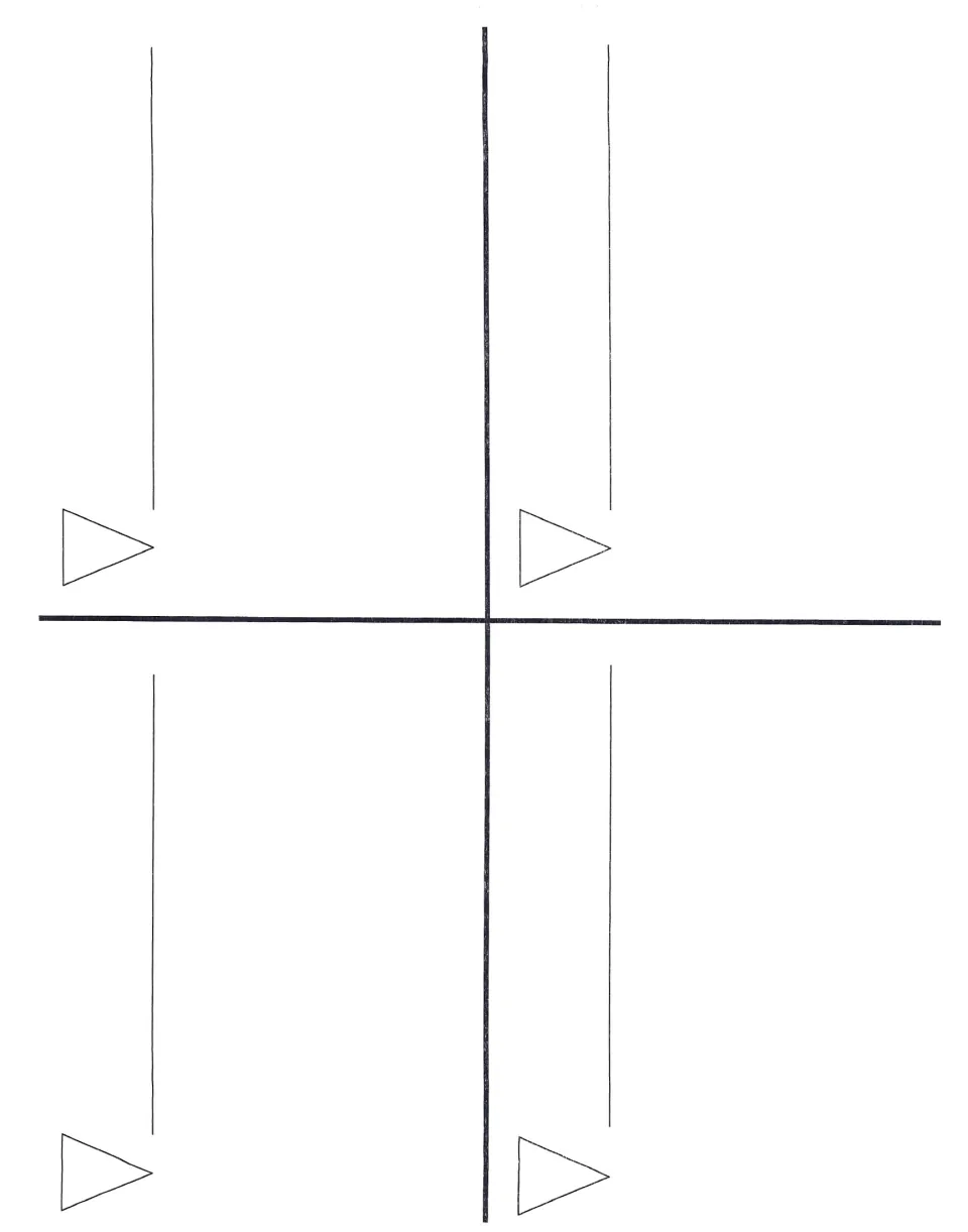 Four-part writing planning template provides a seed symbol in each part for recording small-moment ideas