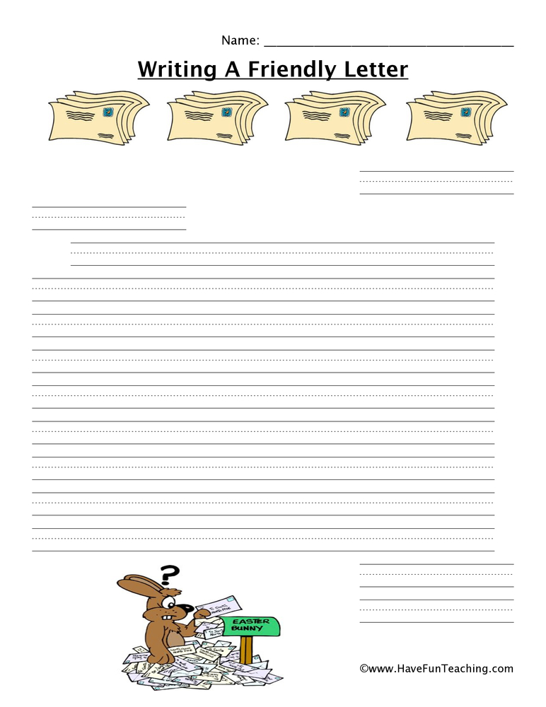 Writing a Easter Letter Worksheet teaching resource preview