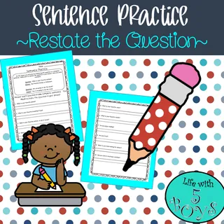 Restate the Question – Writing Practice – cover