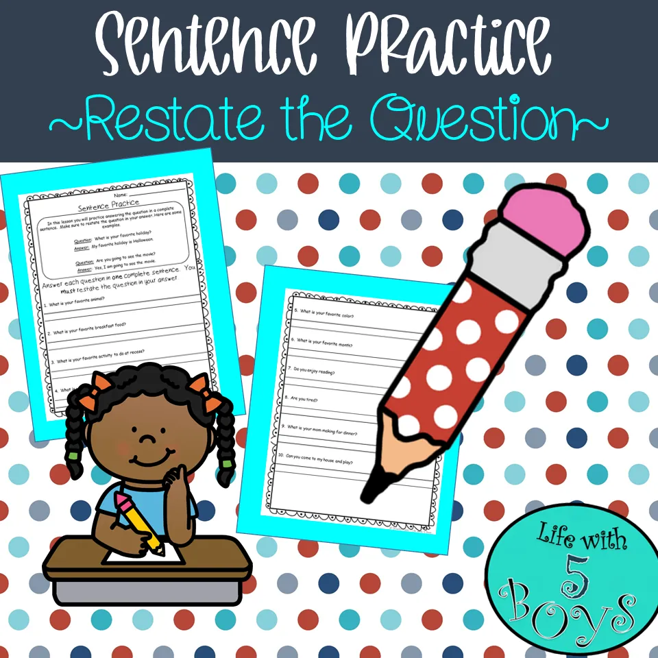 Restate the Question – Writing Practice – cover