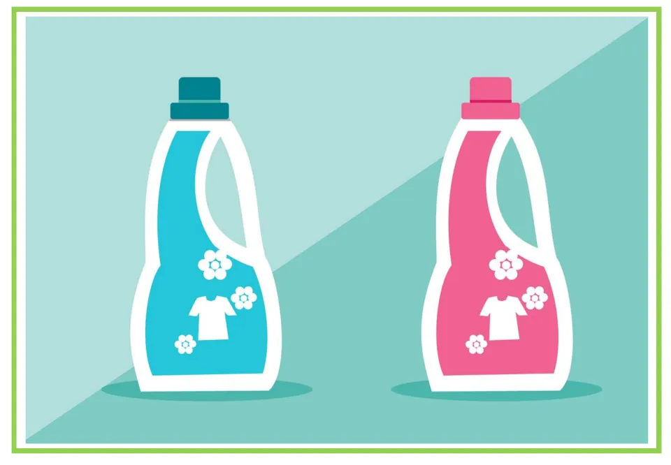 Hygiene discussion and writing prompt card 10 shows two illustrated laundry bottles marked with shirts.