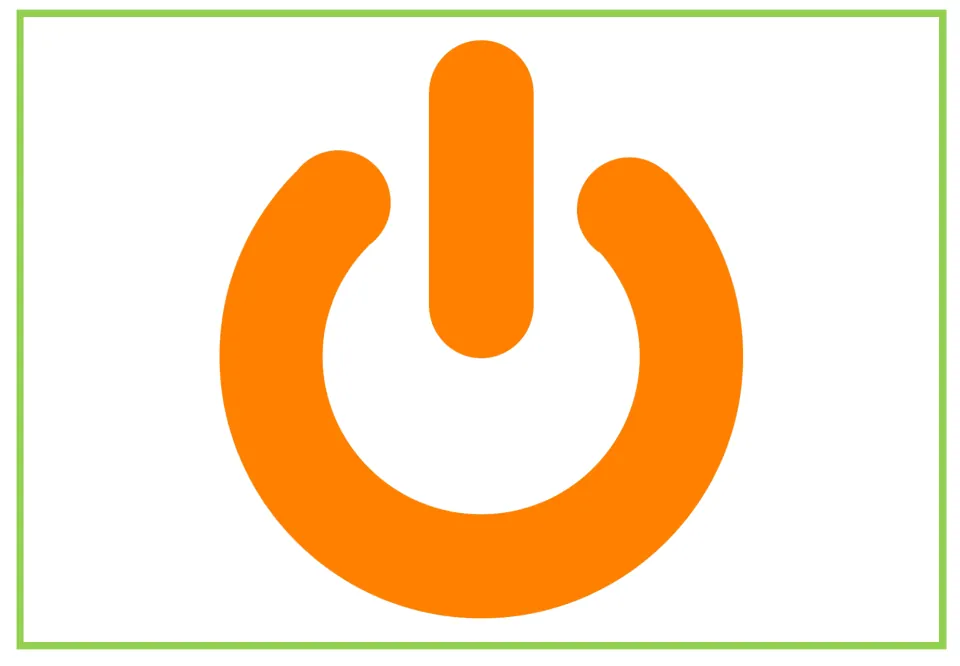 Computer vocabulary flashcard 8 shows an orange power symbol for computer-themed writing and discussion.