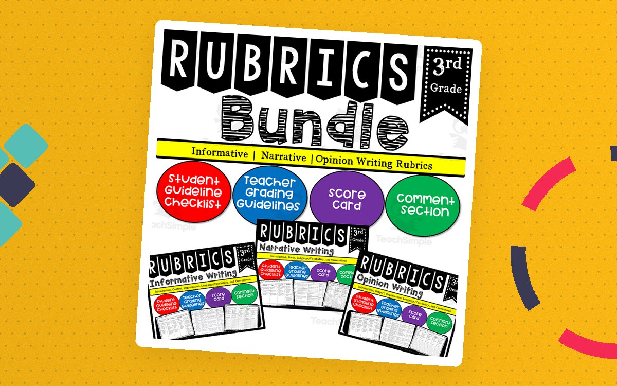 Writing Rubric BUNDLE for 3rd Grade with Checklist teaching resource preview