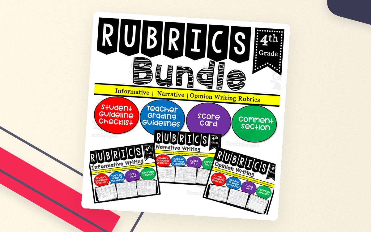 4th Grade Writing Rubric Bundle – With Checklists preview: 4th grade Narrative Rubrics (8 pages)