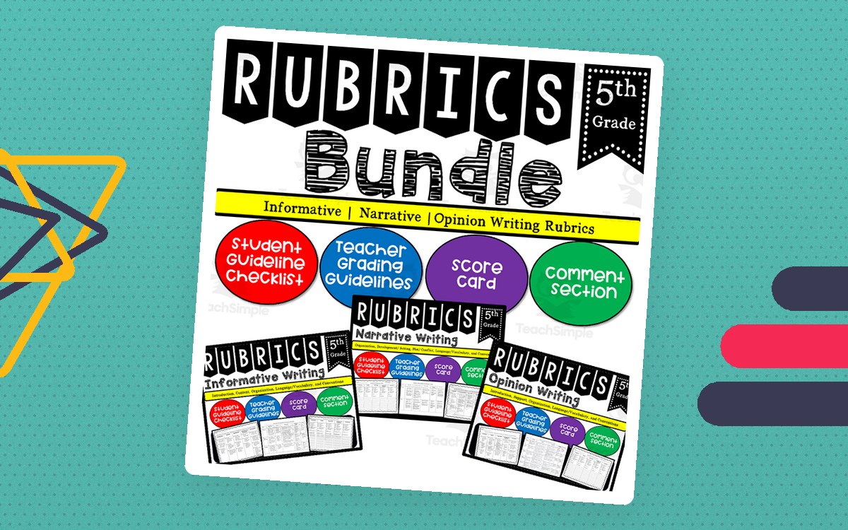 Writing Rubric BUNDLE for 5th Grade with Checklist teaching resource preview
