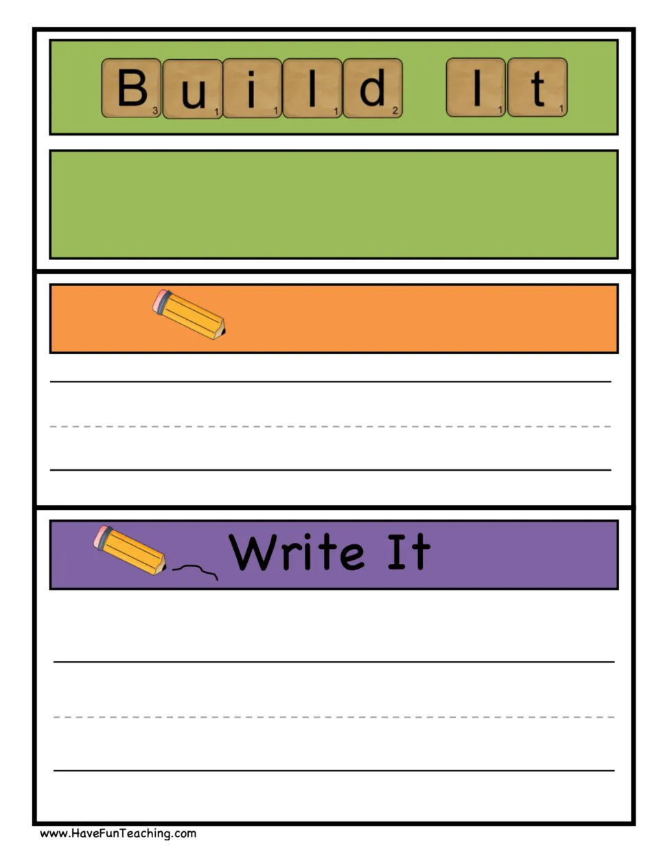Build, trace and write name mat using primary handwriting paper so students size letters as they trace and write