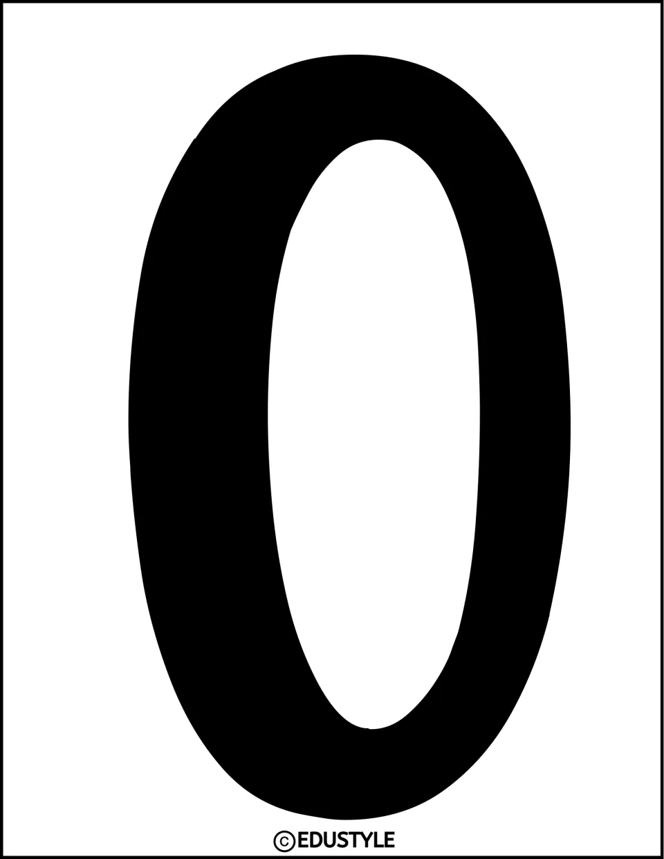 Bulletin board letter O: a full-page black bubble letter to cut out for spelling the summer display heading