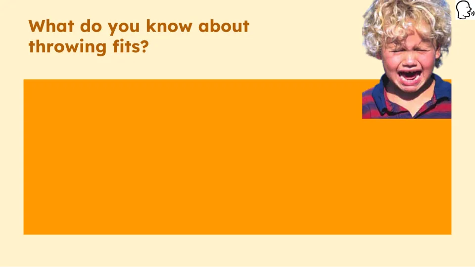 Opening book study prompt asks students, 'What do you know about throwing fits?' before the lesson