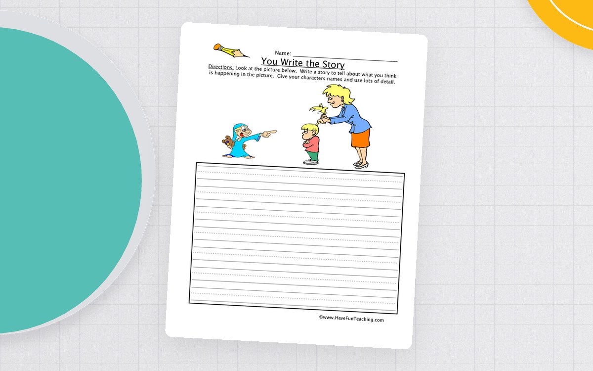 You Write the Story – Picture Writing Worksheet teaching resource preview