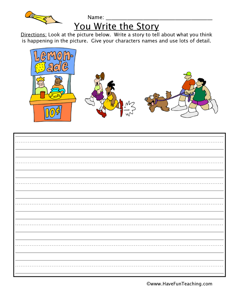 You Write the Story Lemonade Picture Worksheet teaching resource preview