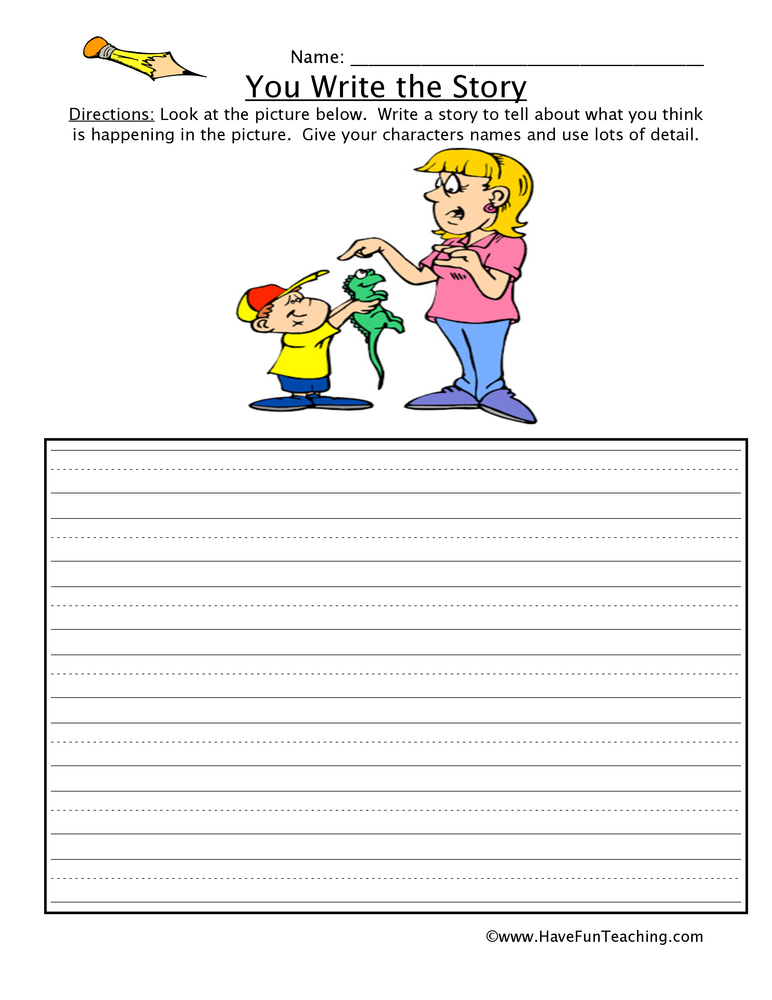 You Write the Story Lizard Picture Worksheet teaching resource preview